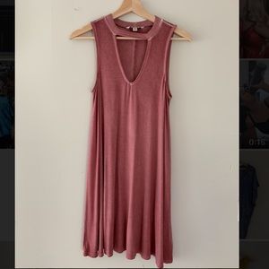 dusty rose keyhole dress